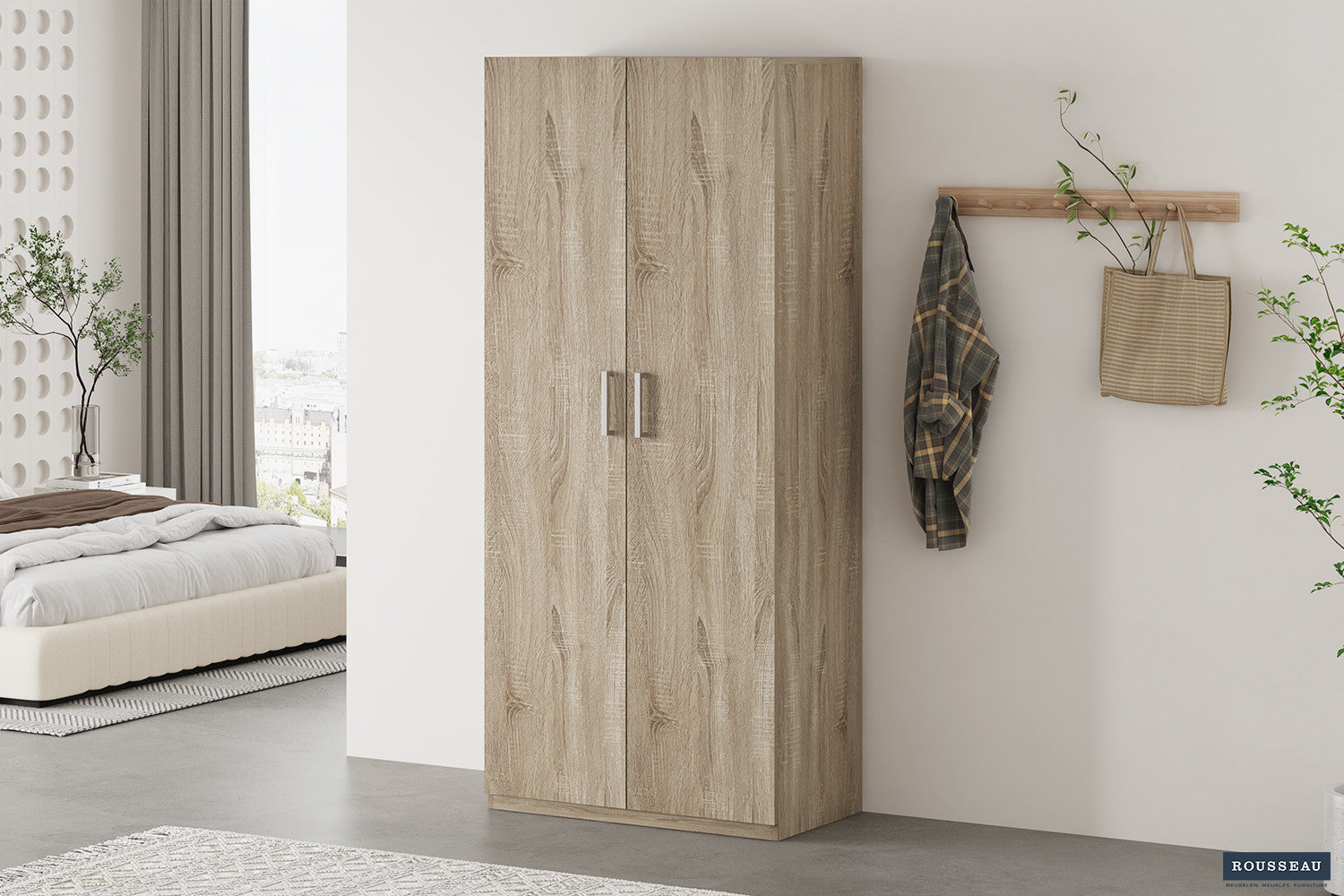 Opbergkast 'Mike' 80 cm 2 deuren Sonoma – Rousseau 6805-2
