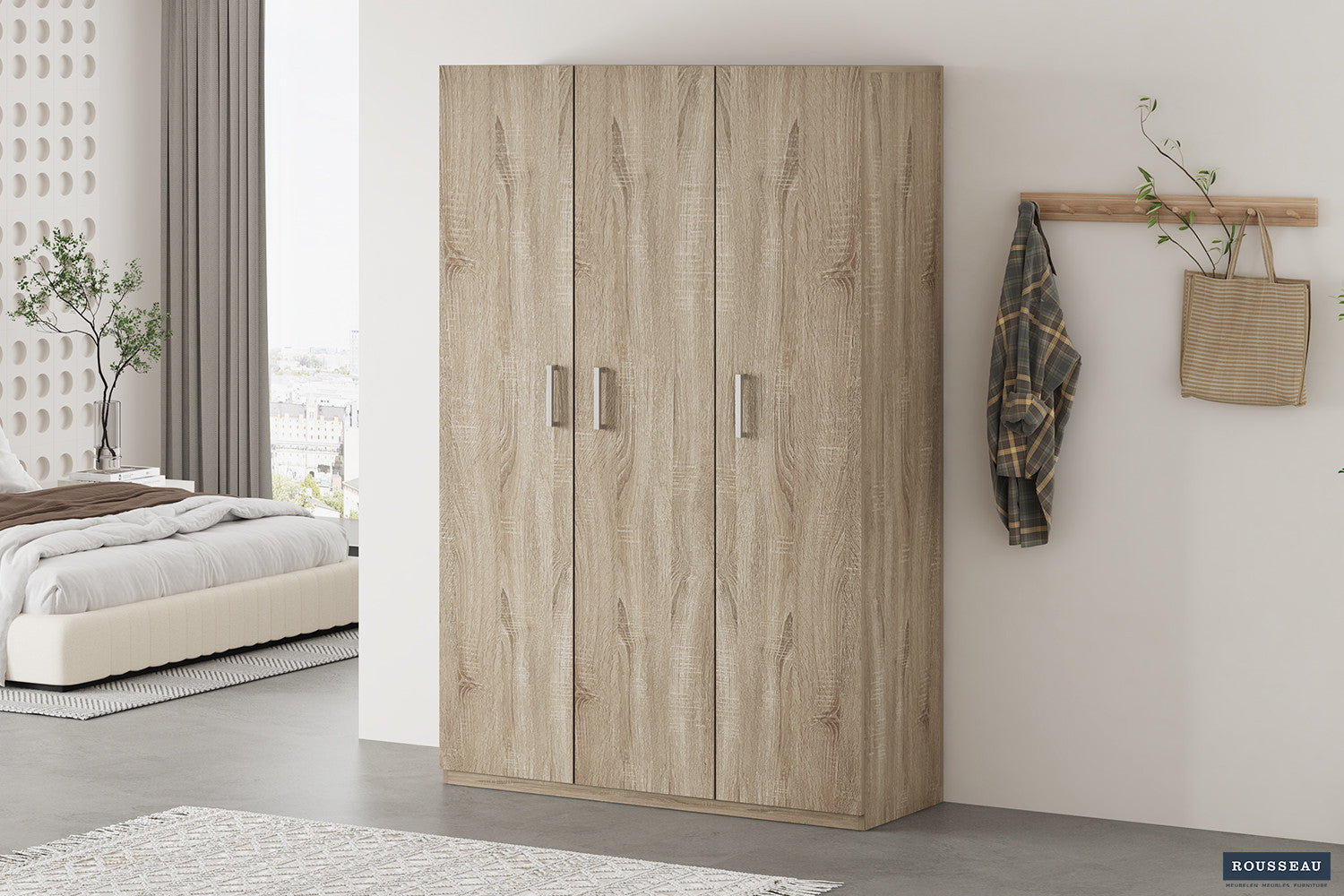 Opbergkast 'Mike' 120 cm 3 deuren Sonoma – Rousseau 6810-2