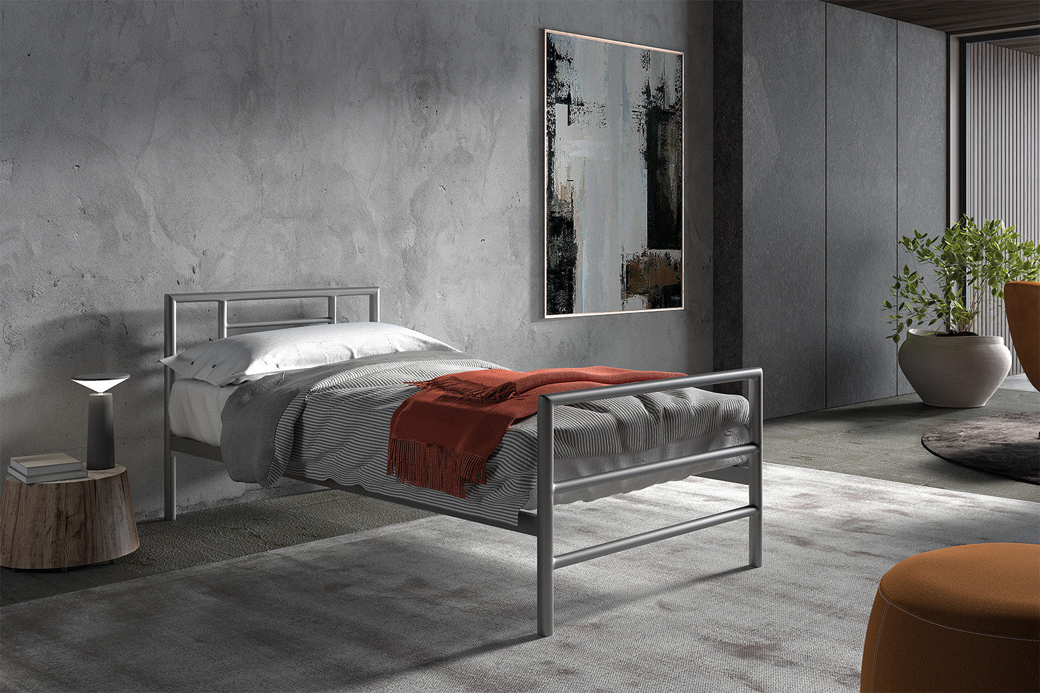 Bed 'Sandro' 90x200 met lattenbodem Grijs – Rousseau 89409