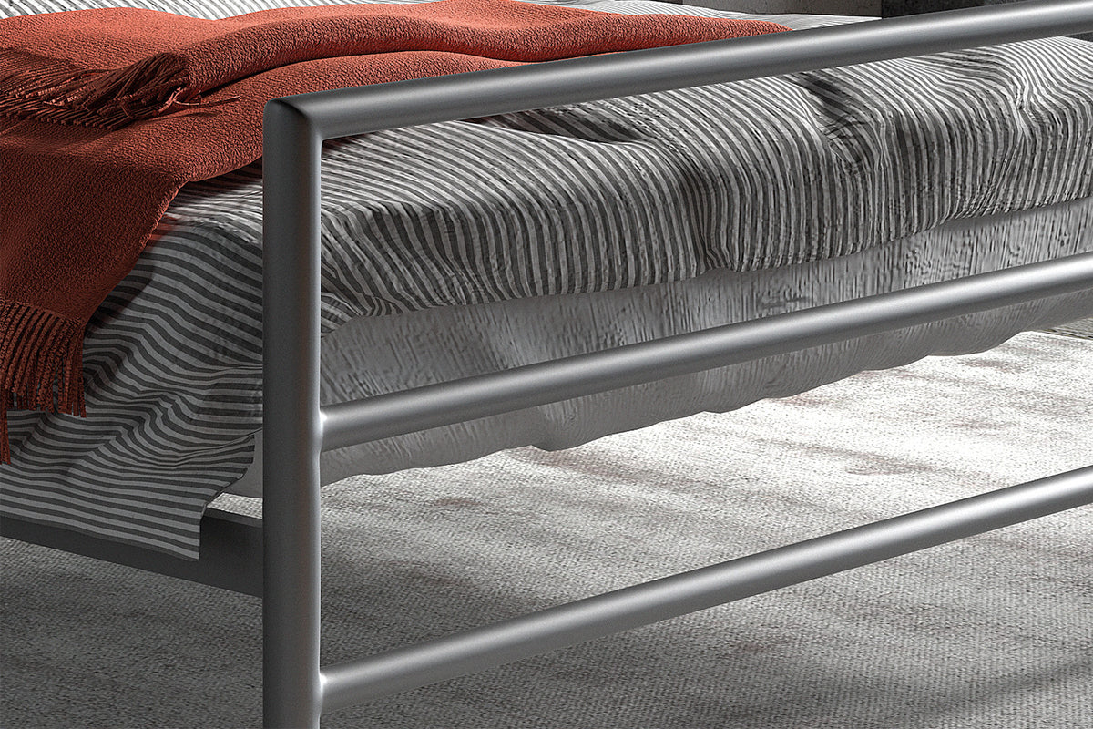 Bed Sandro 140x200 met lattenbodem Grijs – aanzicht 3