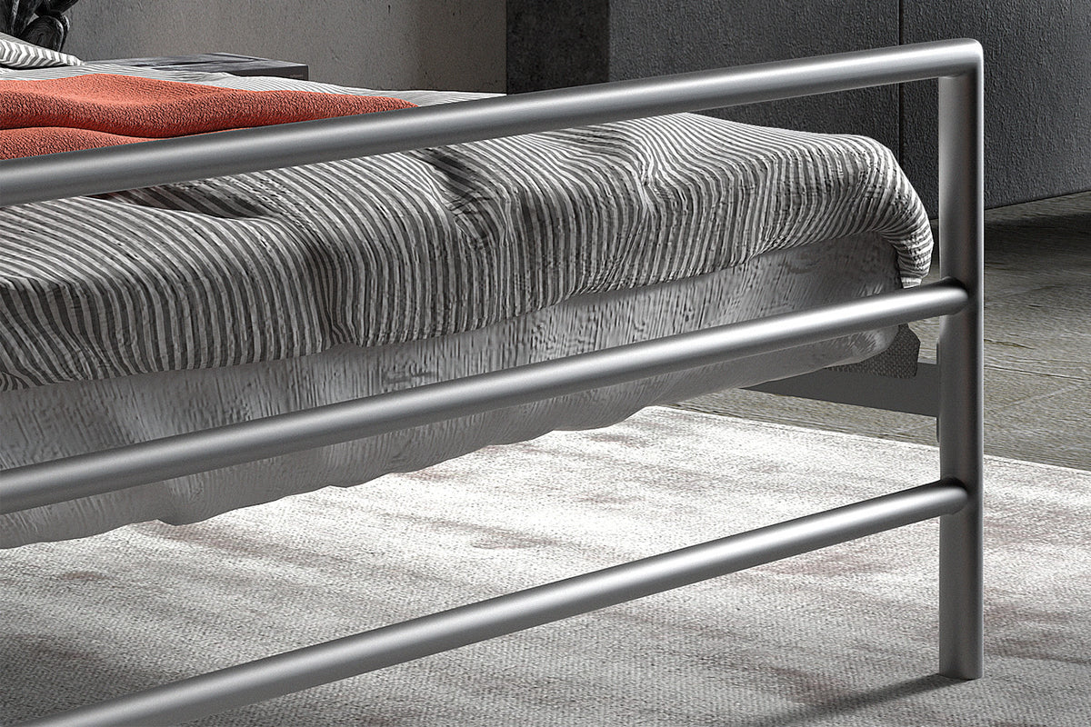 Bed Sandro 140x200 met lattenbodem Grijs – aanzicht 4