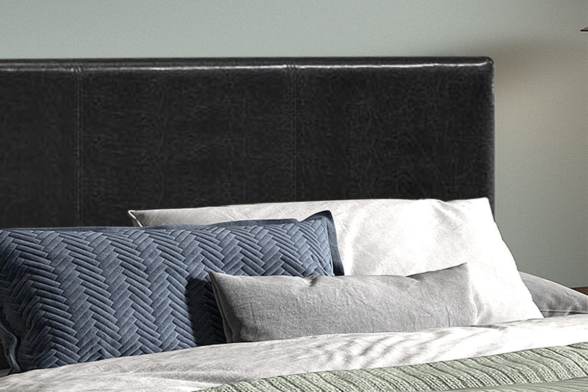 Bed Roma 160x200 met lattenbodem PU Zwart – aanzicht 3