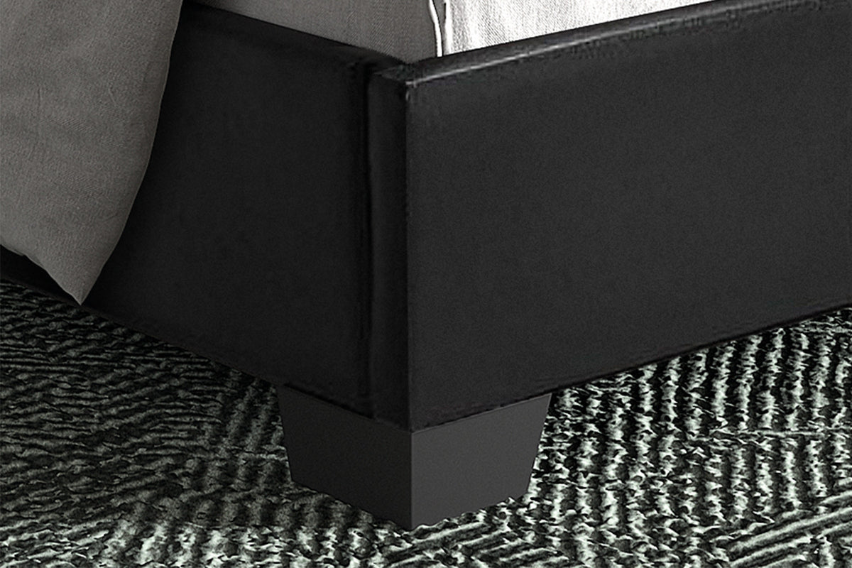 Bed Roma 160x200 met lattenbodem PU Zwart – aanzicht 4