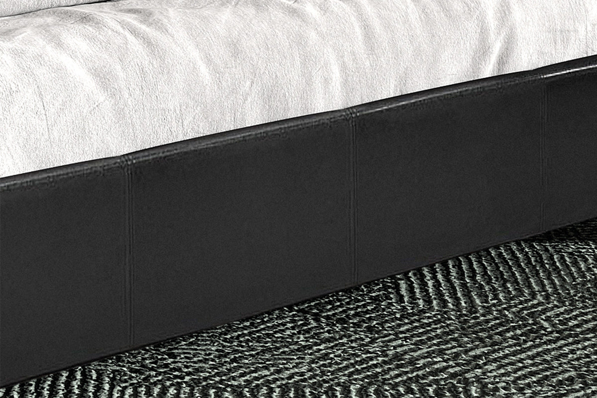 Bed Roma 160x200 met lattenbodem PU Zwart – aanzicht 5