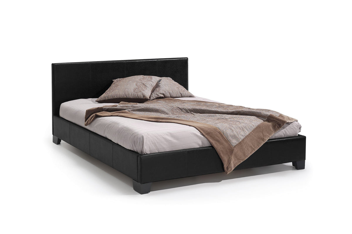 Bed Roma 160x200 met lattenbodem PU Zwart – aanzicht 6