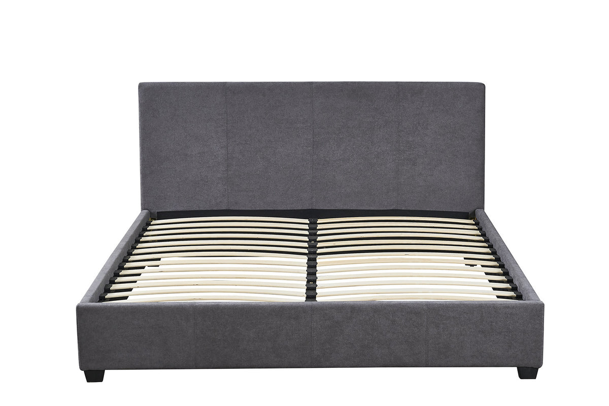 Bed Roma 160x200 met lattenbodem Stof Grijs – aanzicht 3