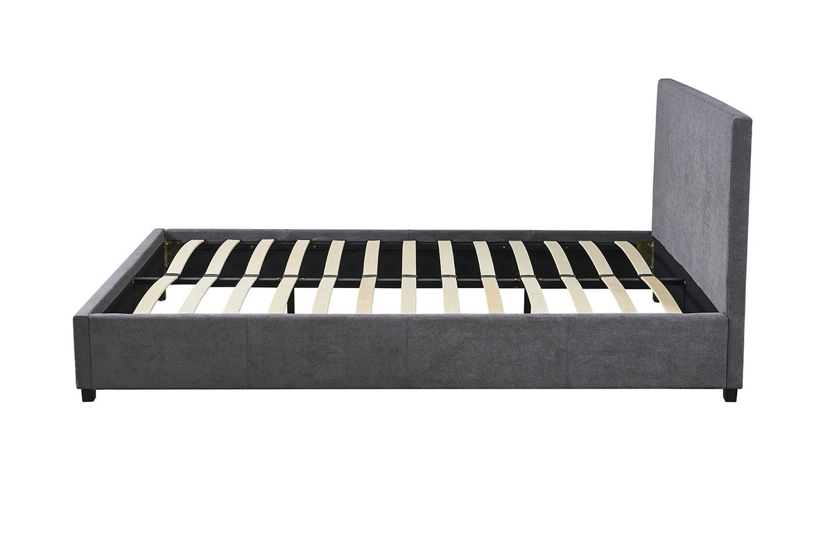 Bed Roma 160x200 met lattenbodem Stof Grijs – aanzicht 5