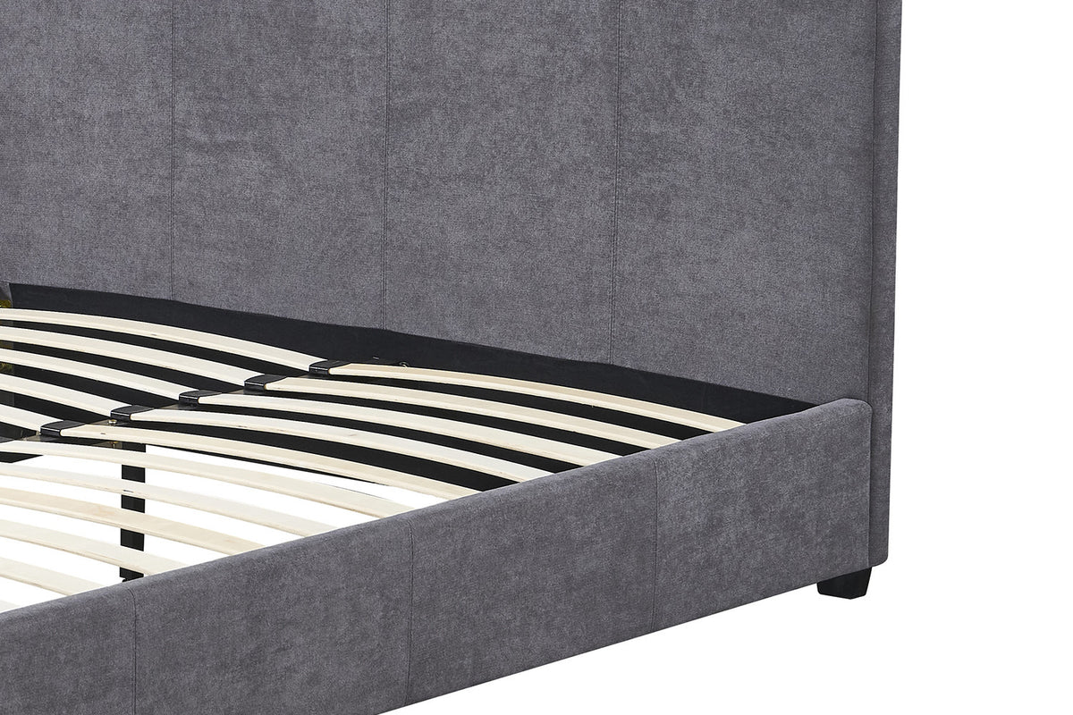 Bed Roma 160x200 met lattenbodem Stof Grijs – aanzicht 6