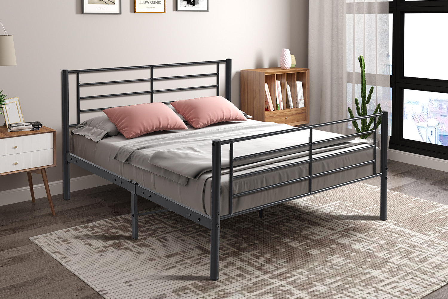 NEW - Bed 'Sammy' 160x200 Metaal Donkergrijs – Rousseau 89516