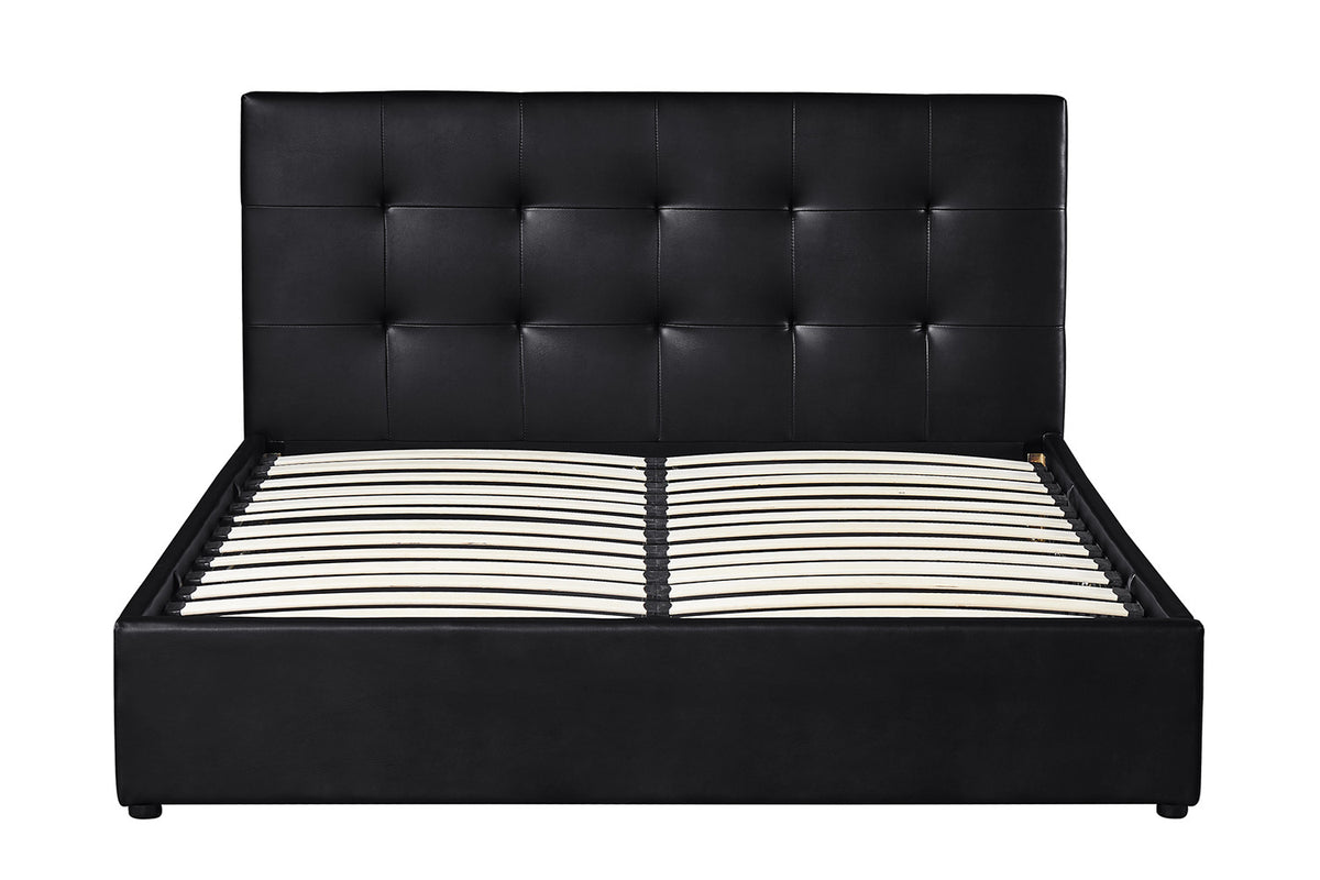 Bed met koffer Porto 160x200 met lattenbodem PU Zwart – aanzicht 2