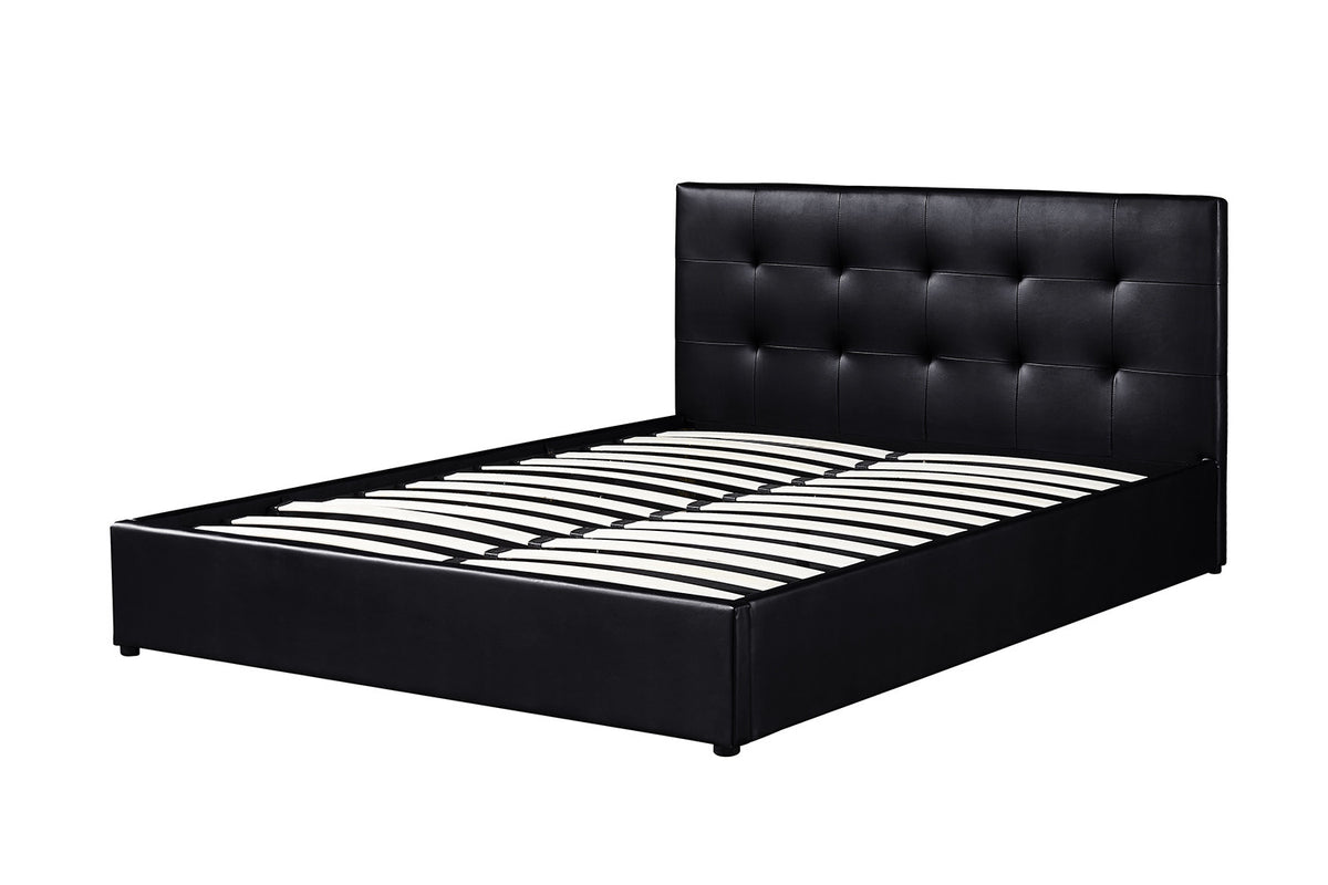 Bed met koffer Porto 160x200 met lattenbodem PU Zwart – aanzicht 3