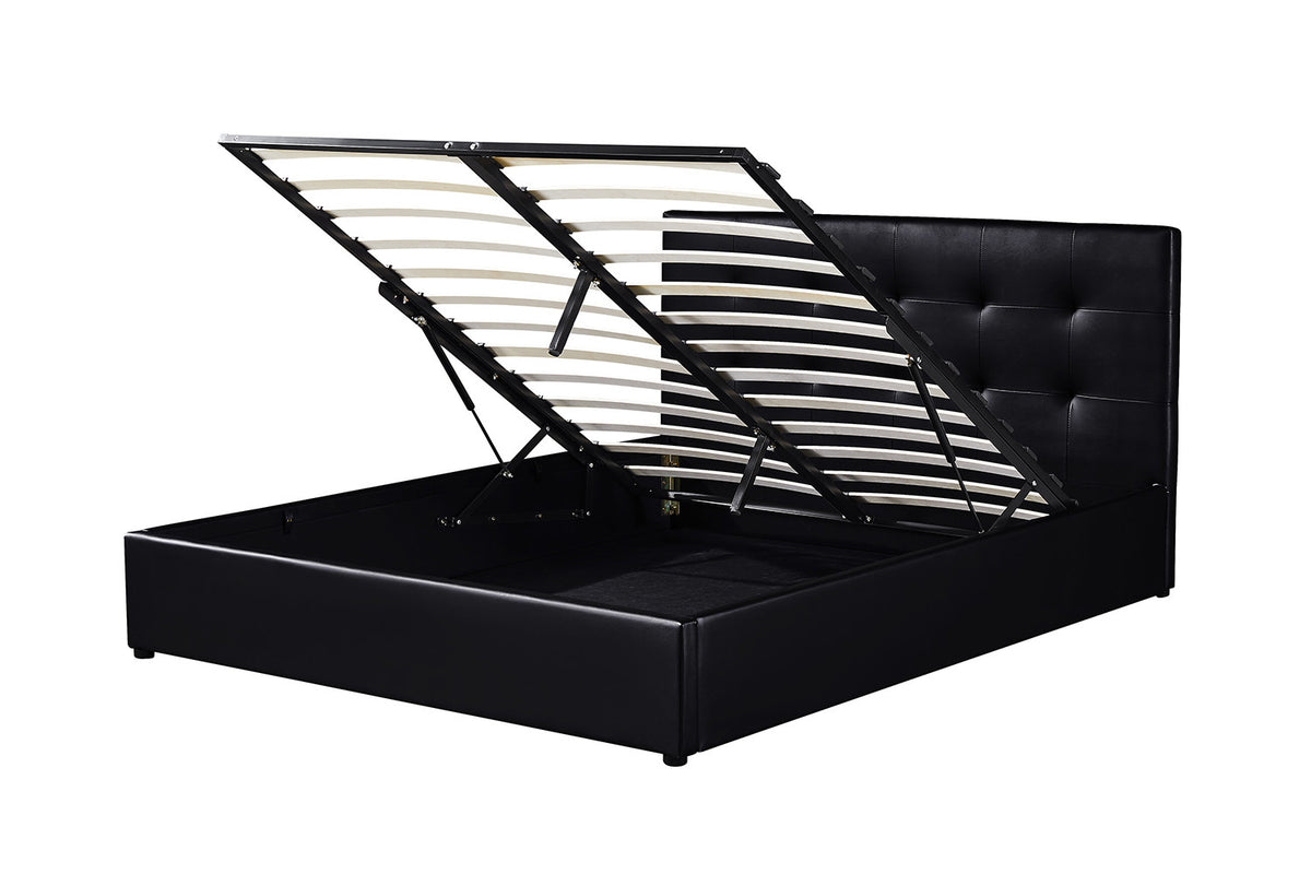 Bed met koffer Porto 160x200 met lattenbodem PU Zwart – aanzicht 4