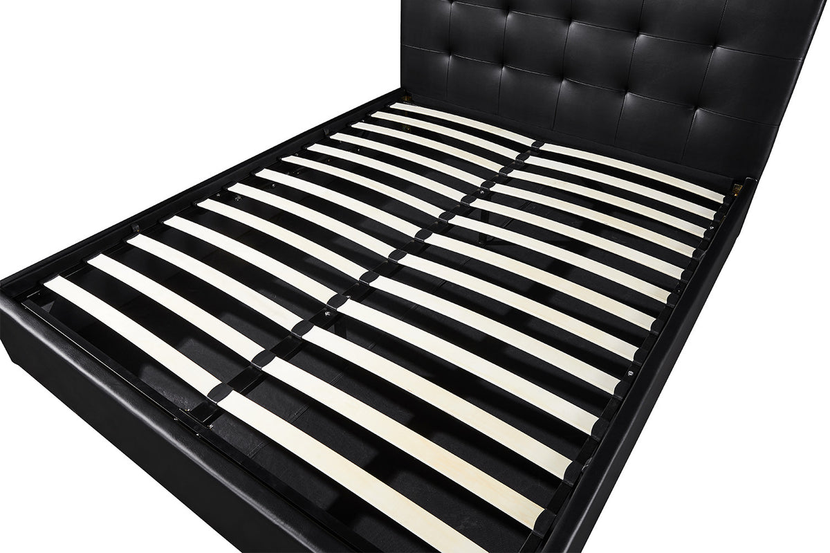 Bed met koffer Porto 160x200 met lattenbodem PU Zwart – aanzicht 6