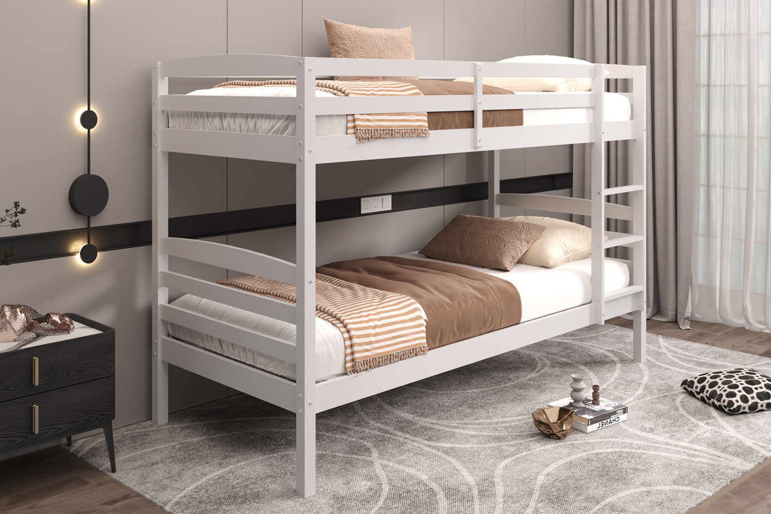 Stapelbed 'Roy' 90x200 Splitsbaar Wit – Rousseau 89530-1