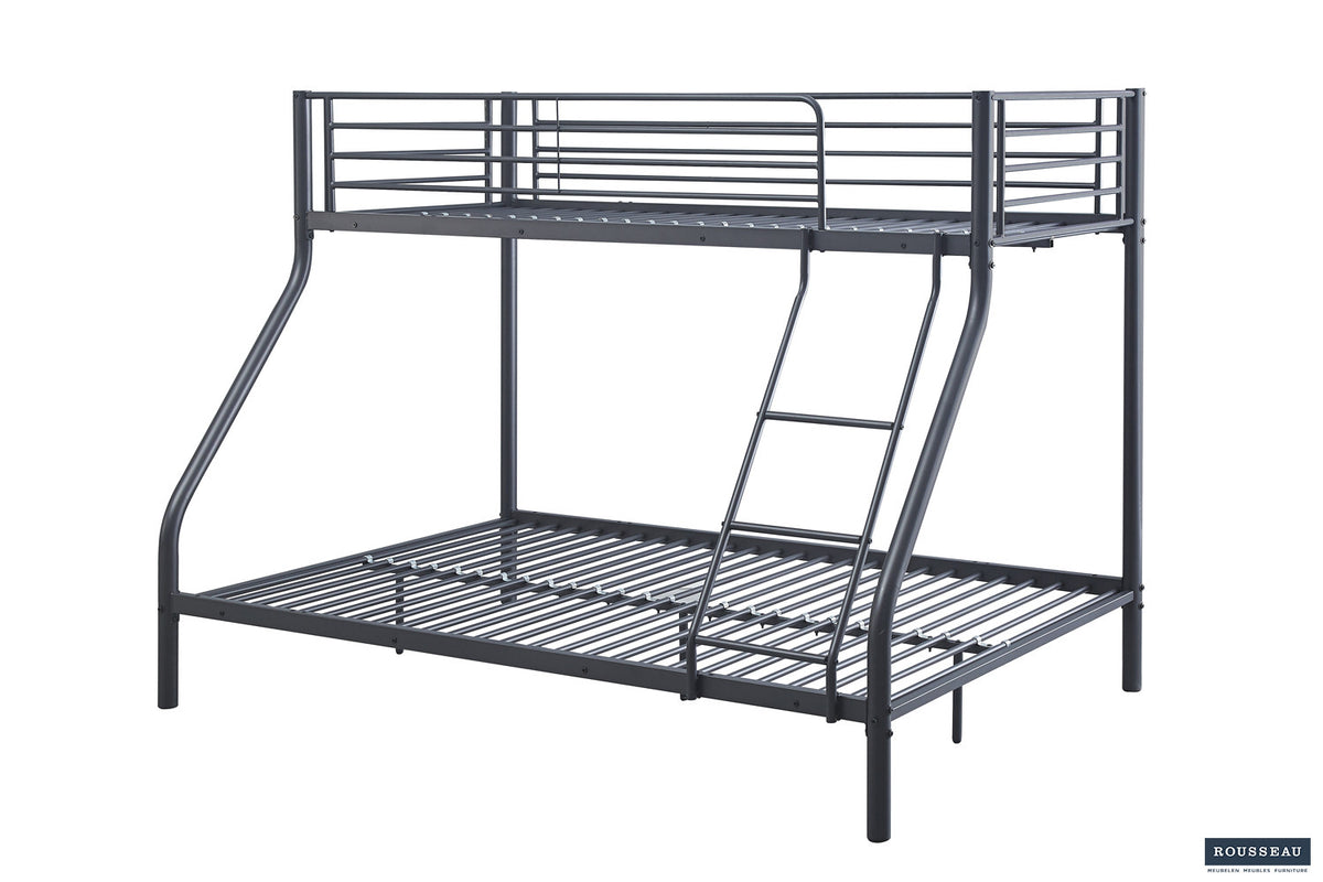Stapelbed Trio metaal 140/90x200 Donkergrijs – aanzicht 3