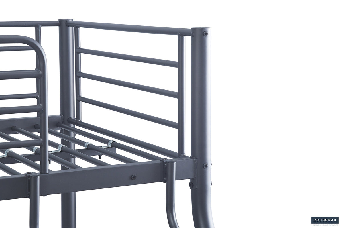 Stapelbed Trio metaal 140/90x200 Donkergrijs – aanzicht 6