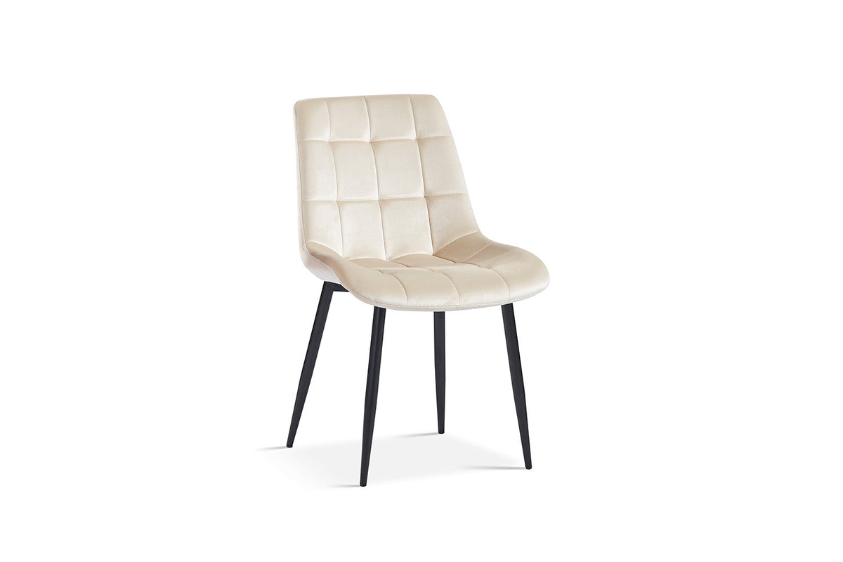 Stoel Juta Fluweel Beige – aanzicht 2