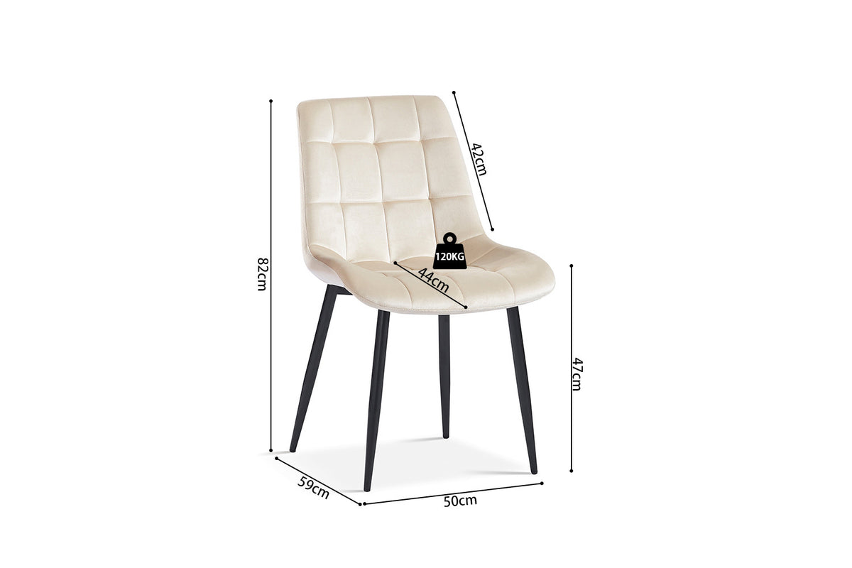Stoel Juta Fluweel Beige – aanzicht 5