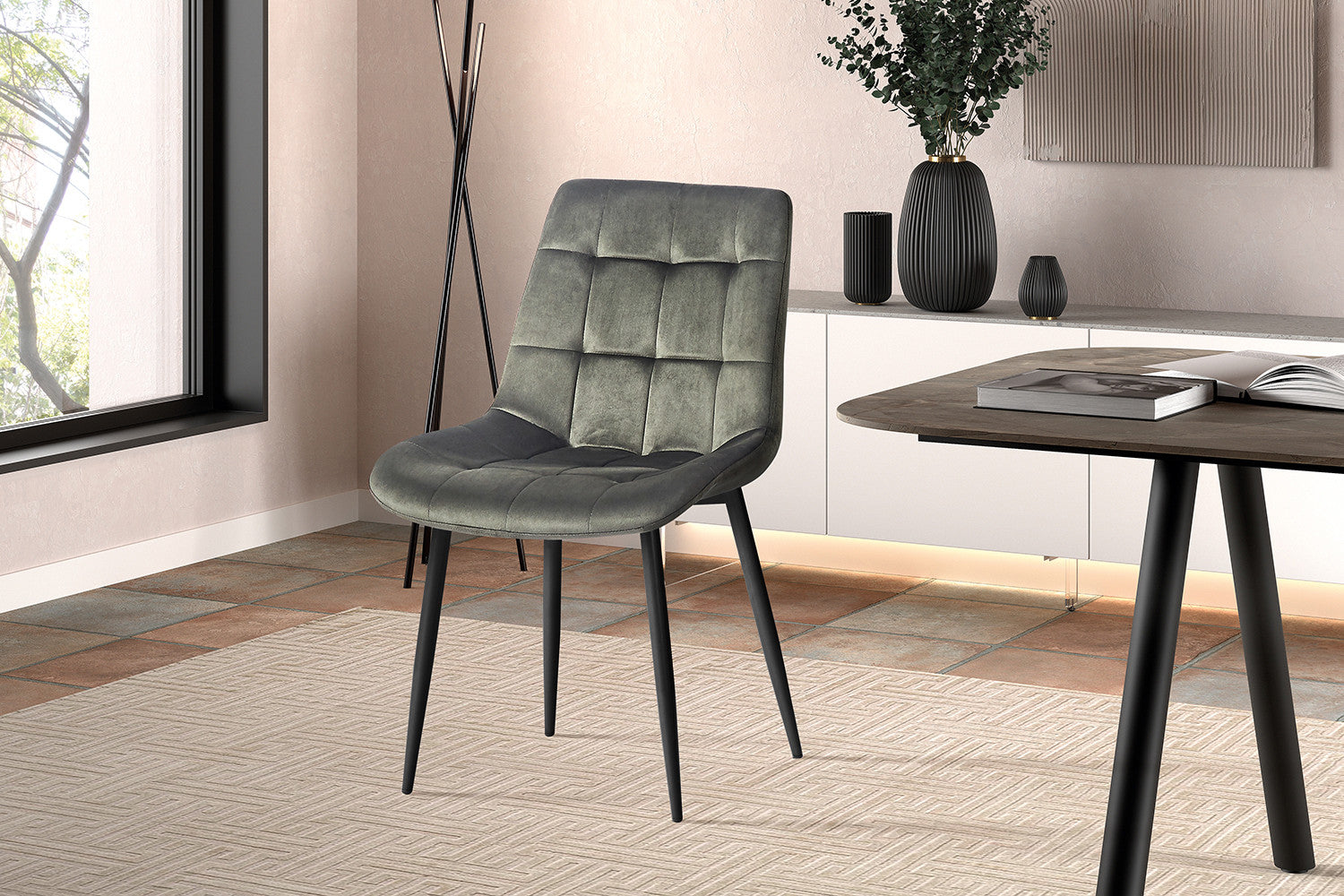 Stoel 'Juta' Fluweel Groen – Rousseau 9005-6
