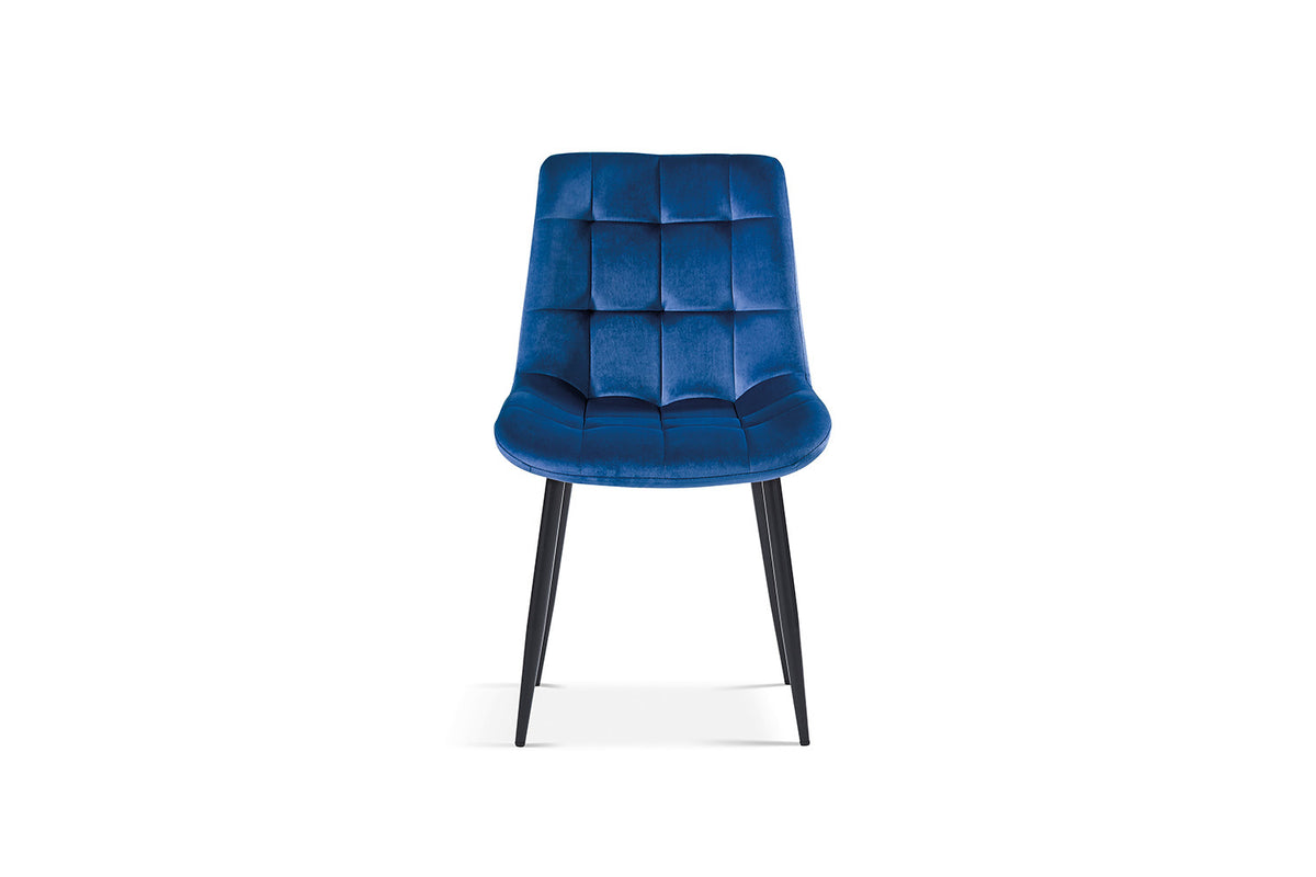 Stoel Juta Fluweel Blauw – aanzicht 3