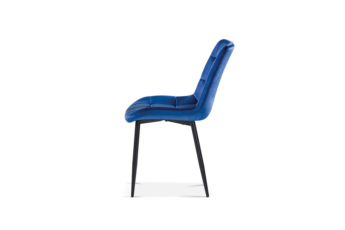 Stoel Juta Fluweel Blauw – aanzicht 4