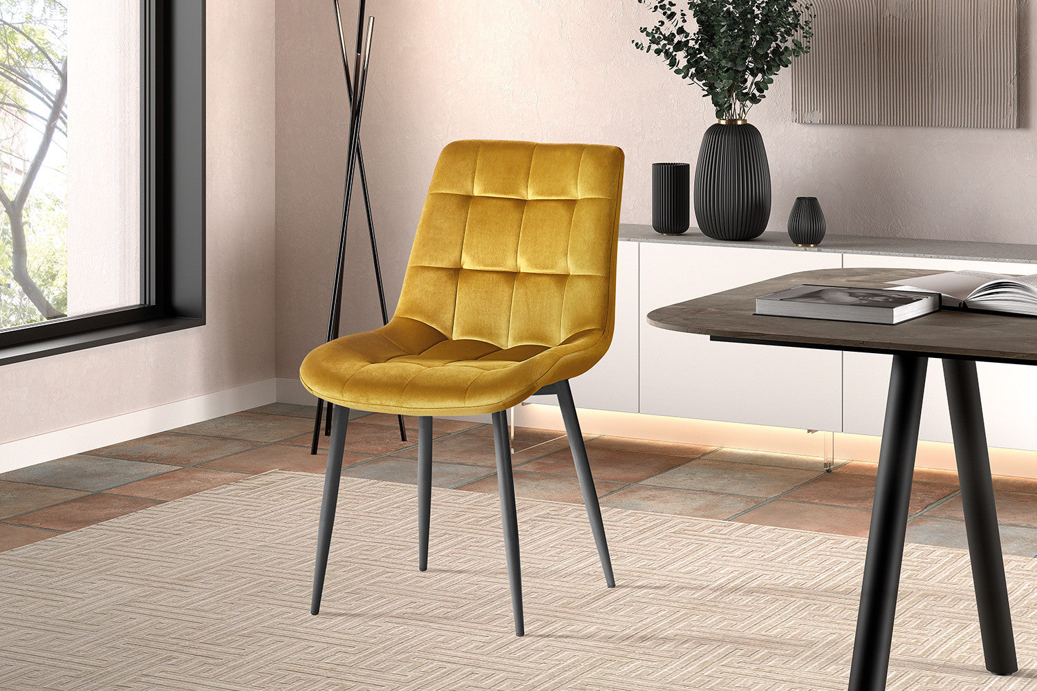 Stoel 'Juta' Fluweel Goud – Rousseau 9005-9