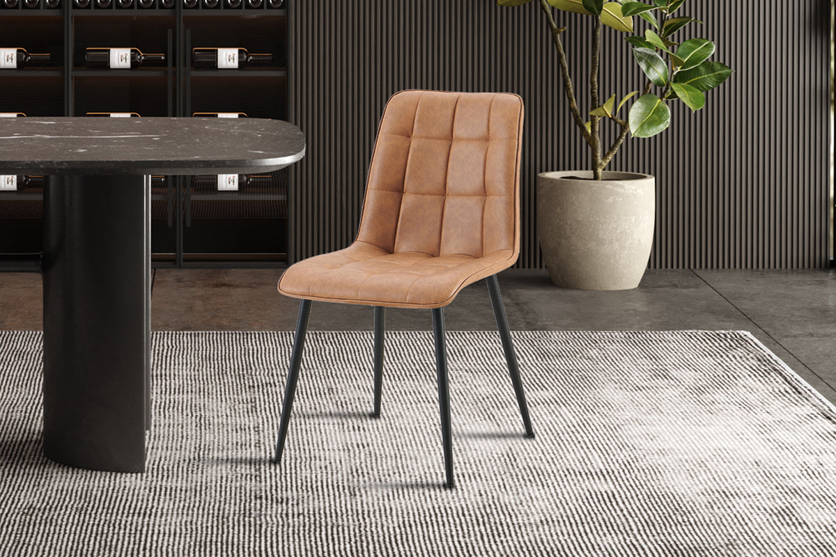 Stoel Furas Vintage PU Cognac – aanzicht 2
