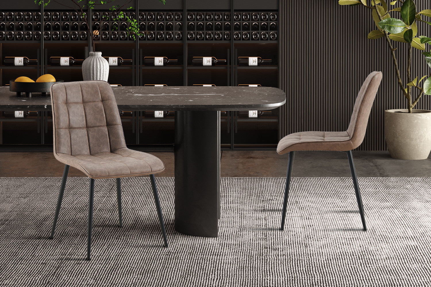 Stoel 'Furas' Vintage PU Bruin – Rousseau 9007-4