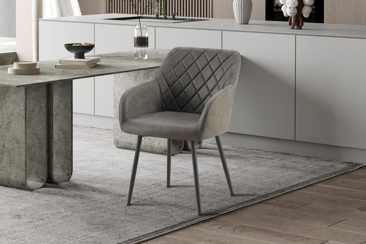 Stoel Peron Micro fiber PU Grijs – aanzicht 2