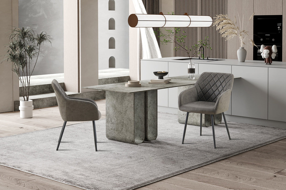 Stoel Peron Micro fiber PU Grijs – aanzicht 3