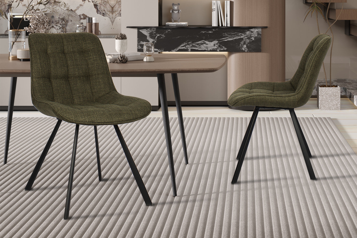 SALE - Stoel 'Ariba' Stof Ote Montego 350 Groen – Rousseau 9020-4