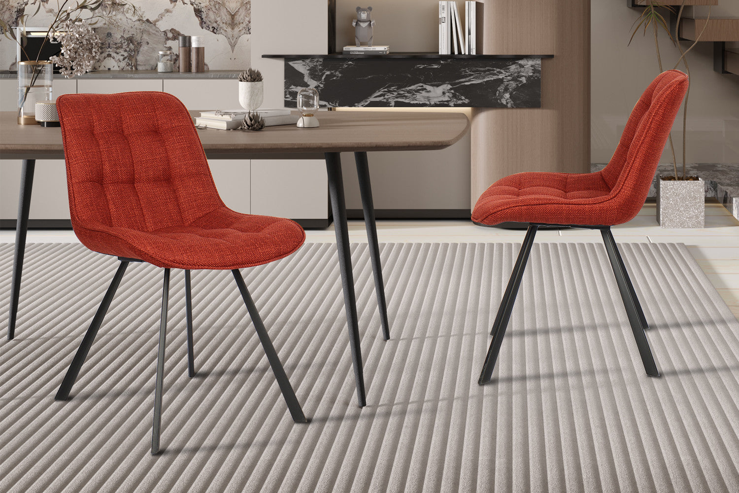SALE - Stoel 'Ariba' Stof Ote Montego 253 Rood – Rousseau 9020-5