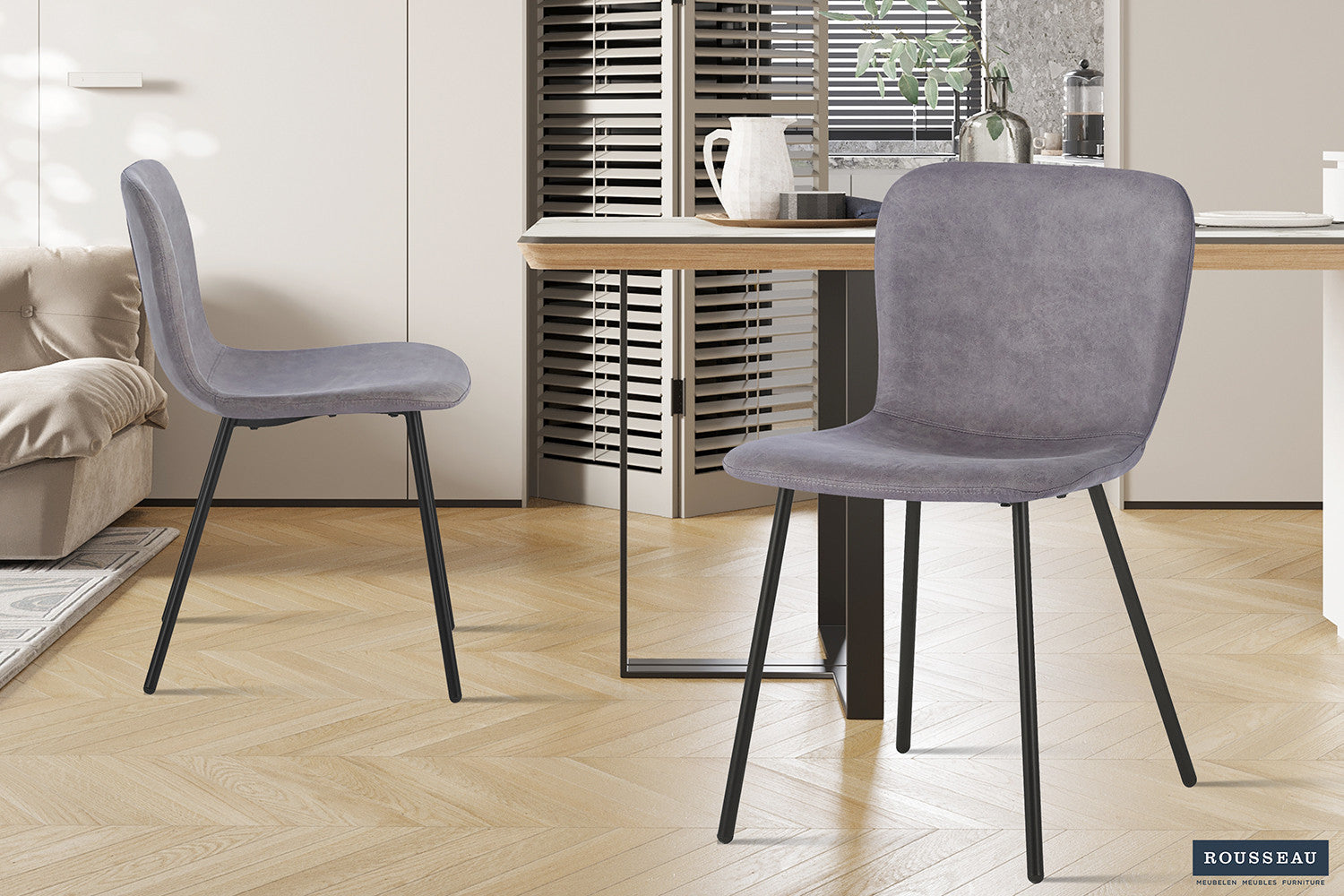 SALE - Stoel 'Susan' PU Taupe – Rousseau 9025-3