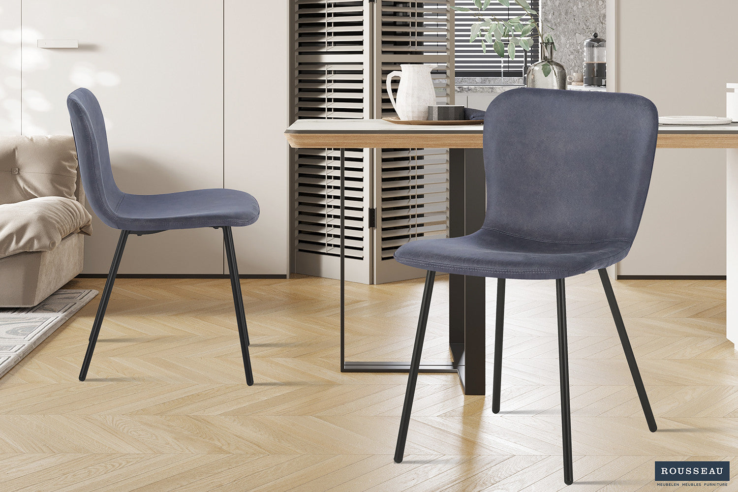 SALE - Stoel 'Susan' PU Donkergrijs – Rousseau 9025-8