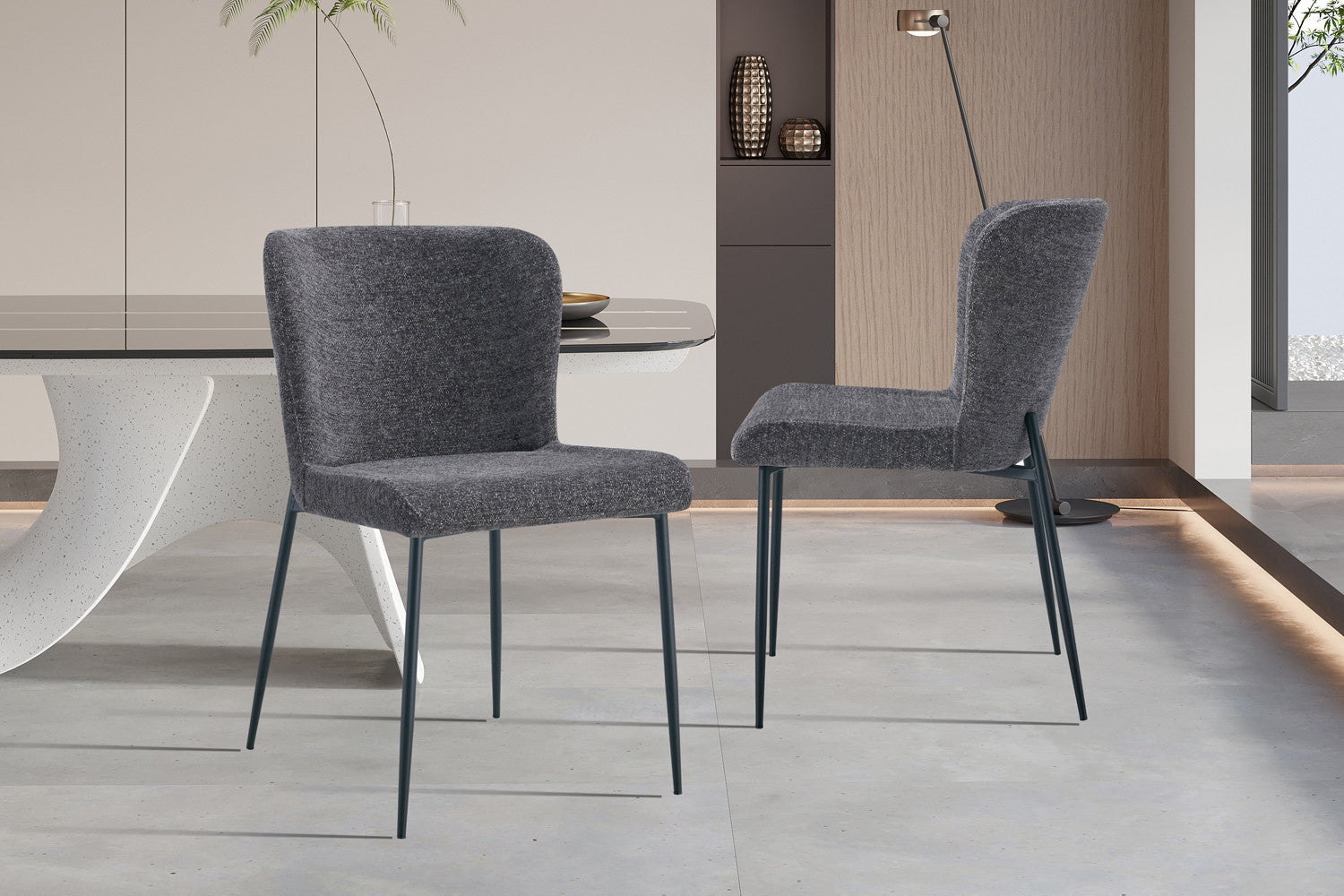 Stoel 'Lisa' Stof Fabb Raven 13 Donkergrijs – Rousseau 9035-13