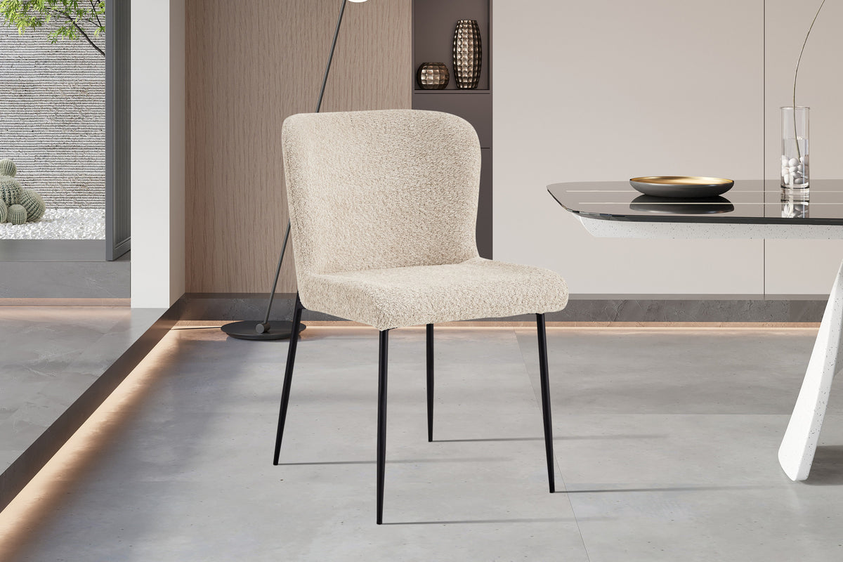 Stoel Lisa Bouclé Beige – aanzicht 2