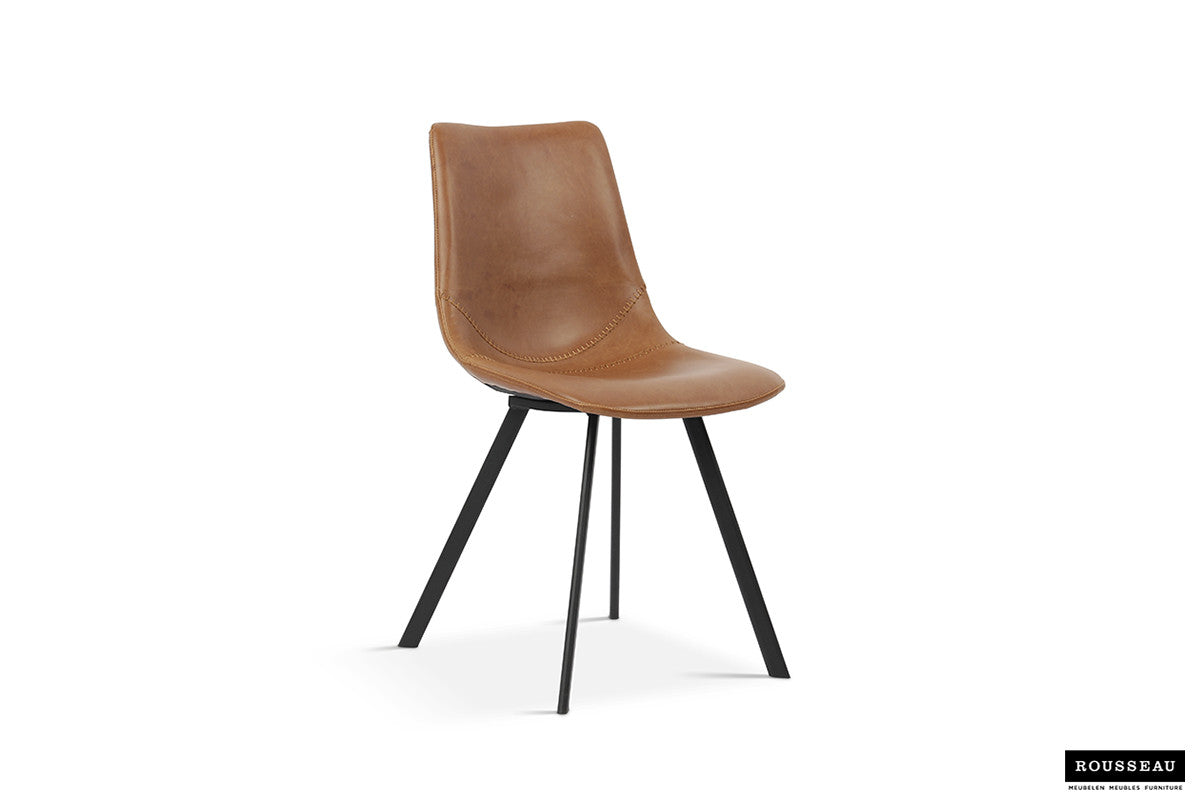 Stoel Oslo PU Cognac – aanzicht 2