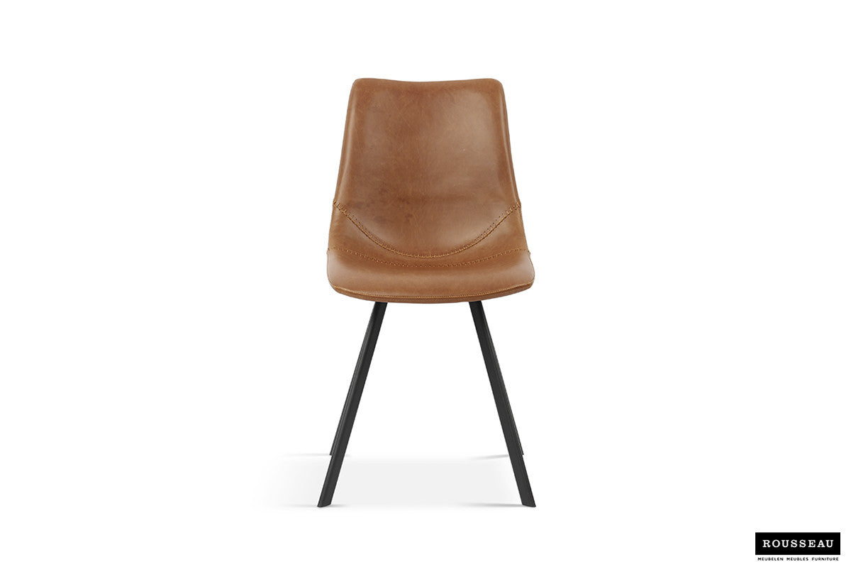 Stoel Oslo PU Cognac – aanzicht 3