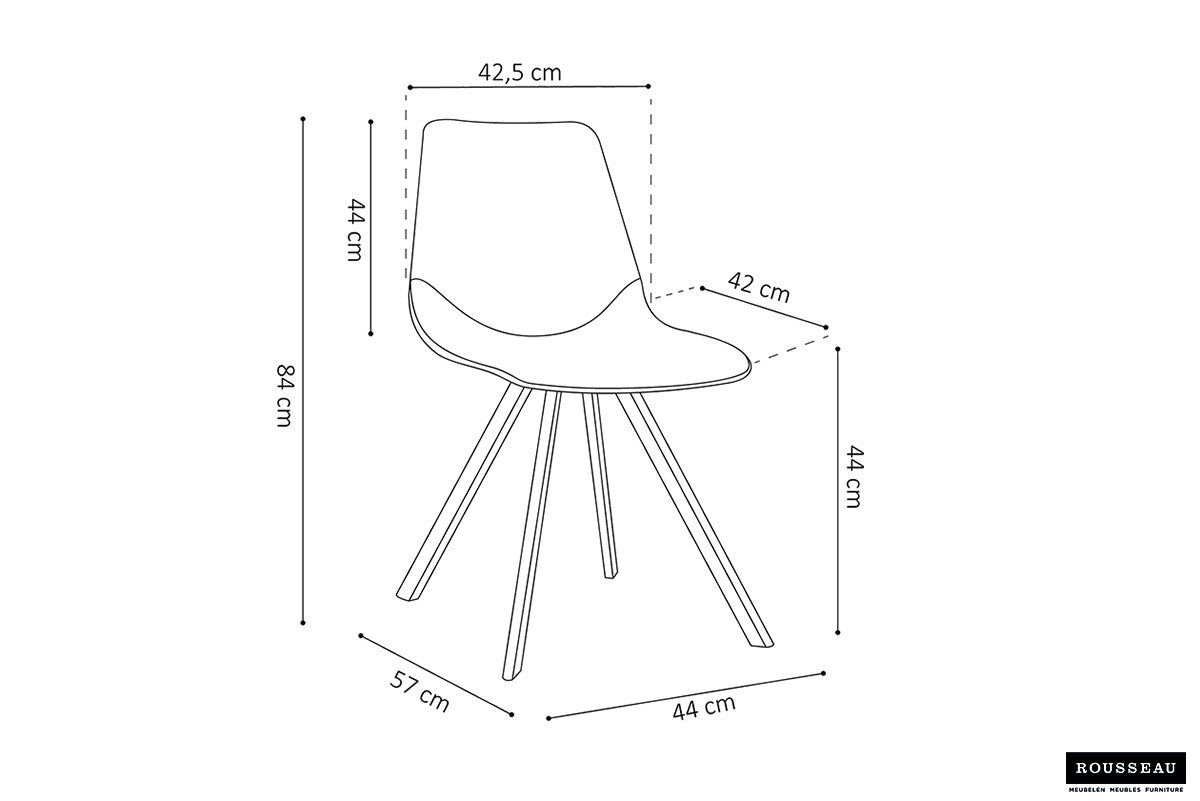 Stoel Oslo PU Cognac – aanzicht 5