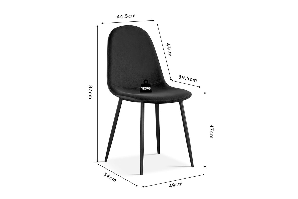 Stoel Boy Fluweel Zwart – aanzicht 6