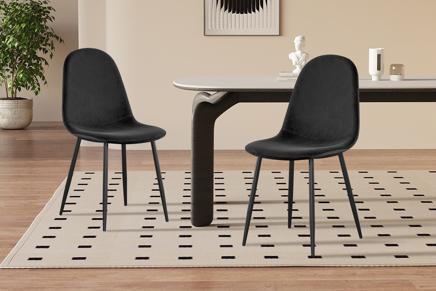 Stoel 'Boy' Fluweel Zwart – Rousseau 9090-2