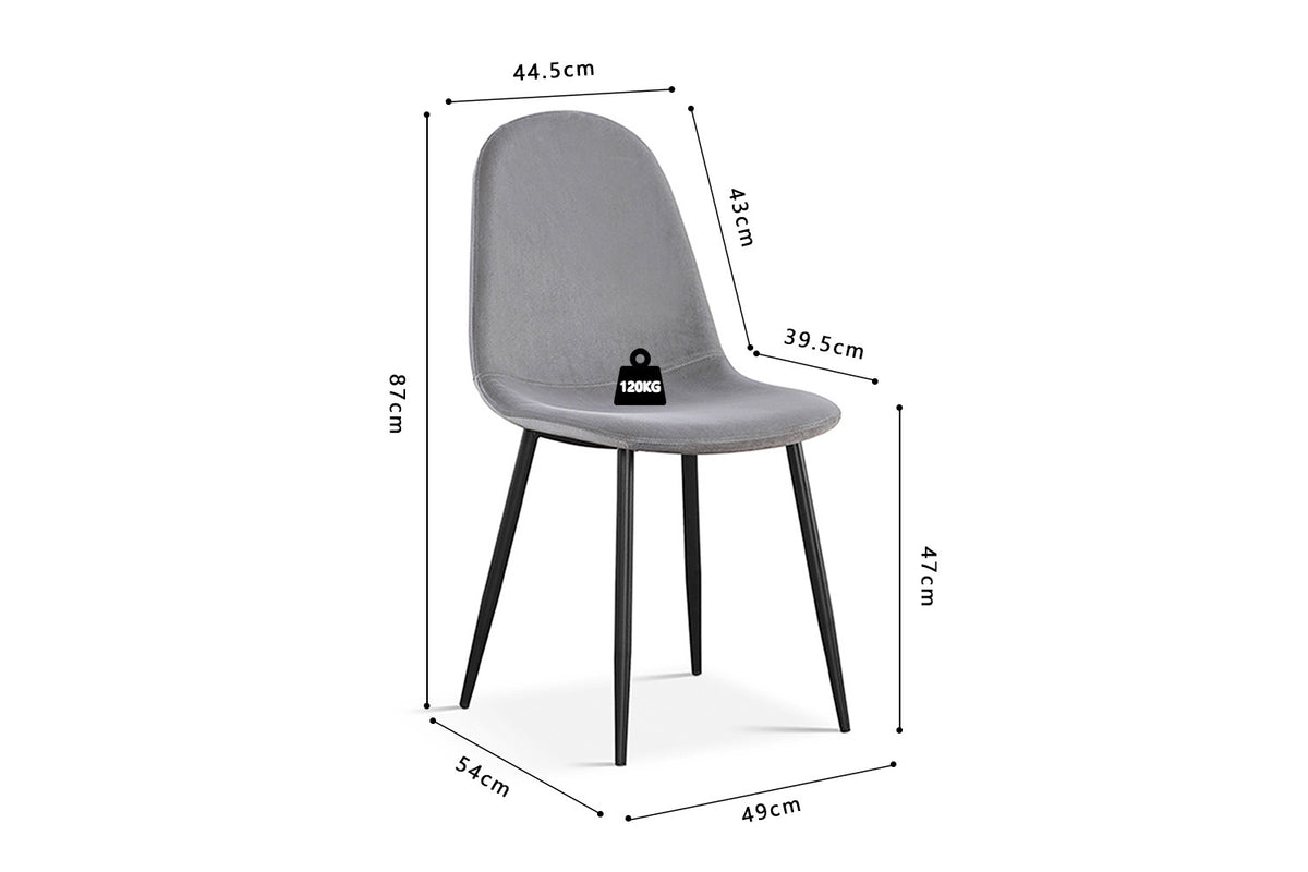 Stoel Boy Fluweel Grijs – aanzicht 6