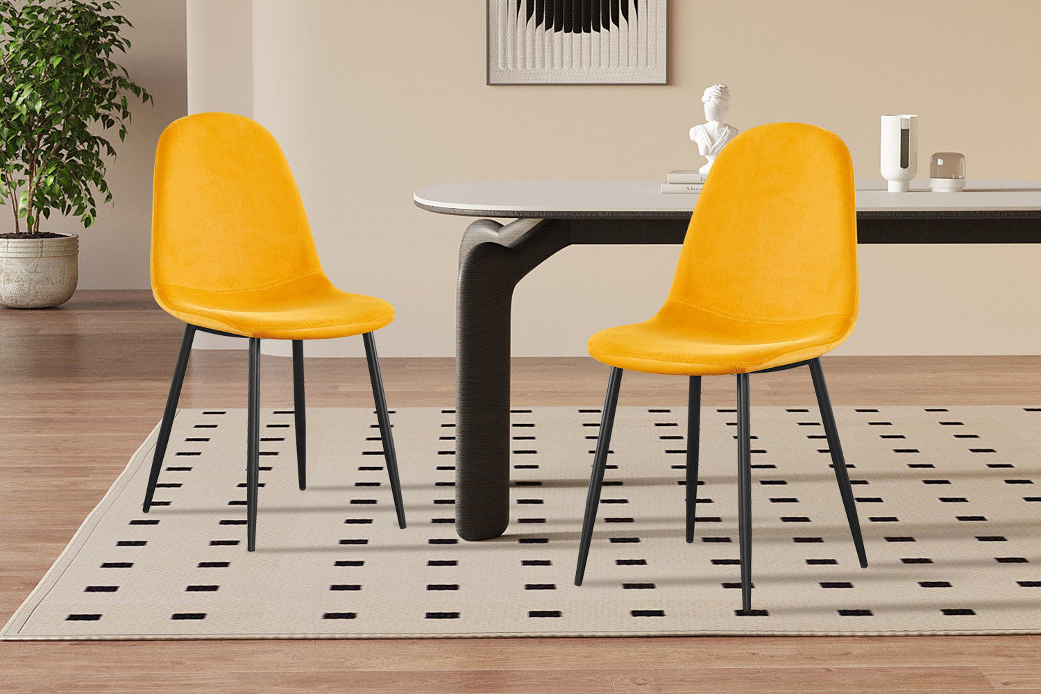 SALE - Stoel 'Boy' Fluweel Geel – Rousseau 9090-4