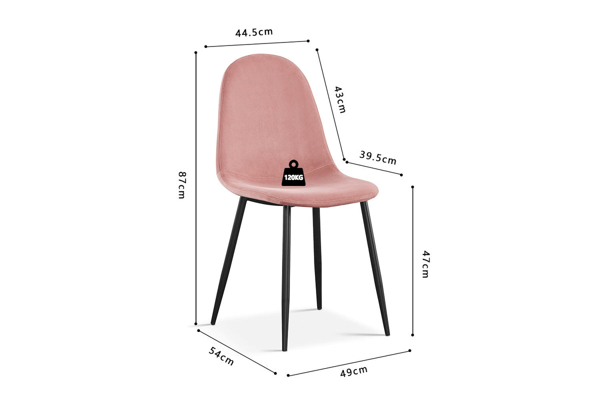 Stoel Boy Fluweel Roze – aanzicht 6
