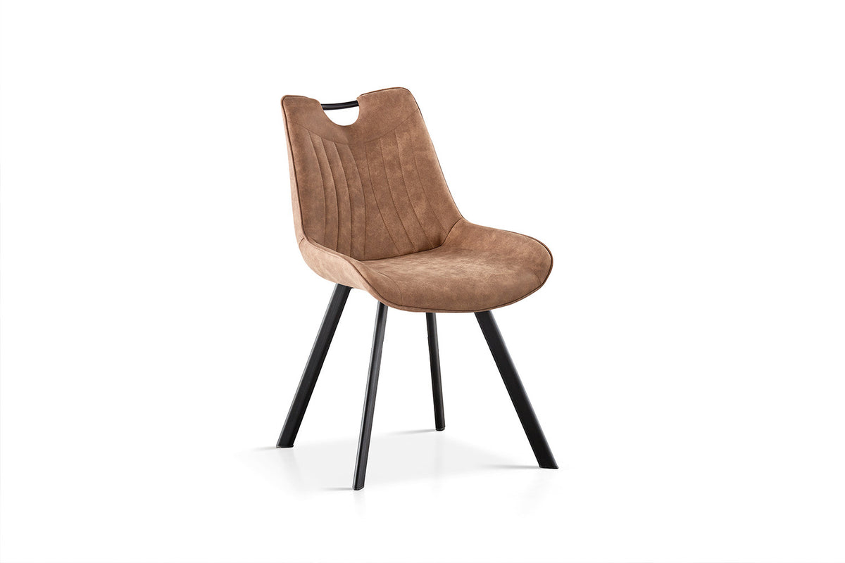 Stoel Pablo Micro fiber PU Donkerbruin – aanzicht 3