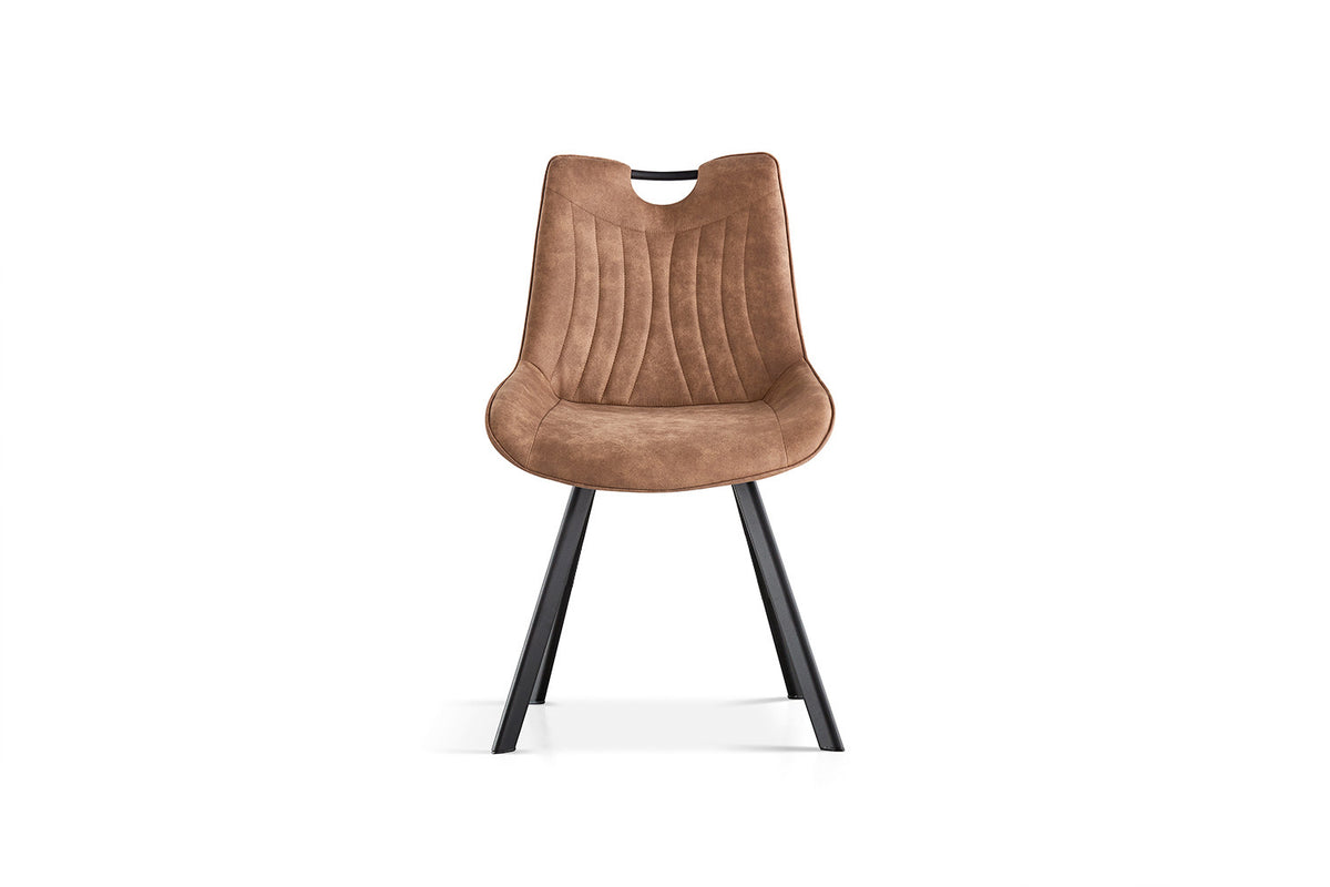 Stoel Pablo Micro fiber PU Donkerbruin – aanzicht 4