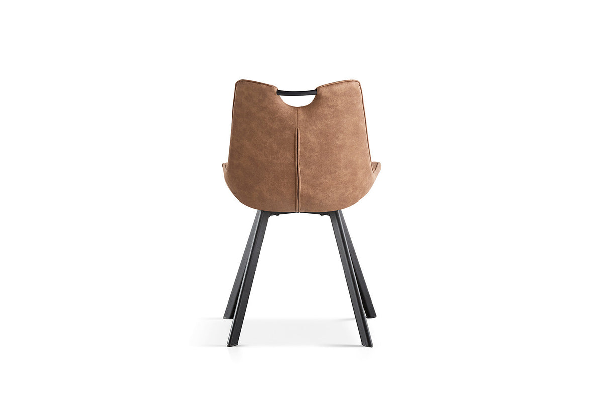 Stoel Pablo Micro fiber PU Donkerbruin – aanzicht 6