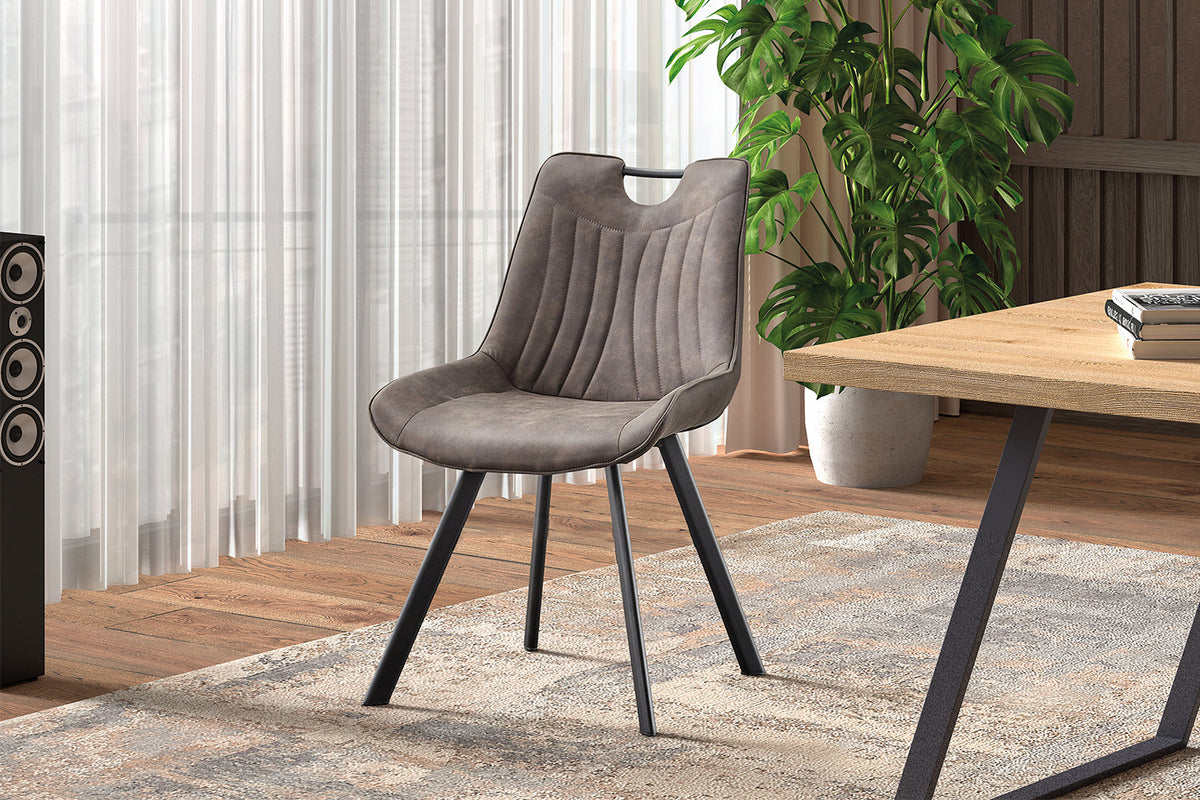 Stoel Pablo Micro fiber PU Donkergrijs – aanzicht 2