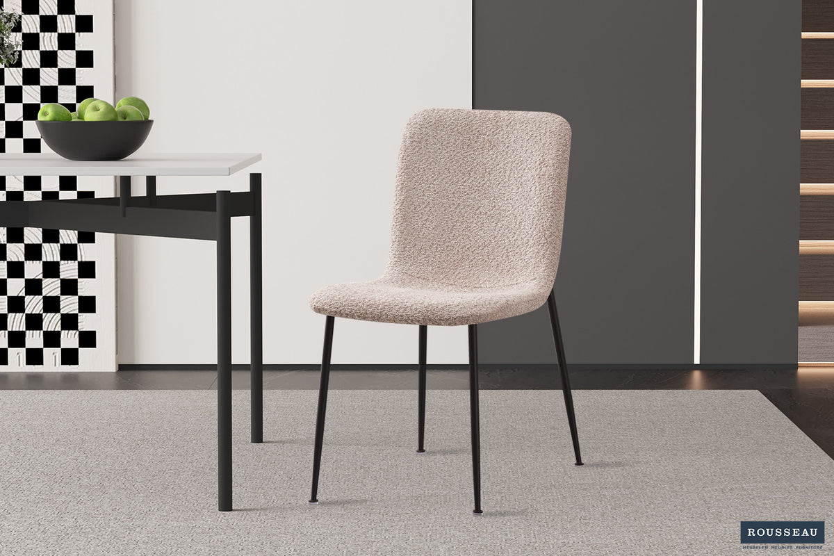 Stoel Alice Bouclé Beige – aanzicht 2