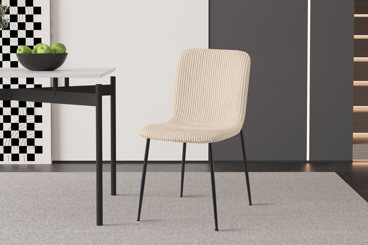 Stoel Alice Corduroy Beige – aanzicht 2
